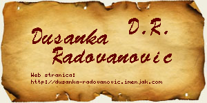 Dušanka Radovanović vizit kartica